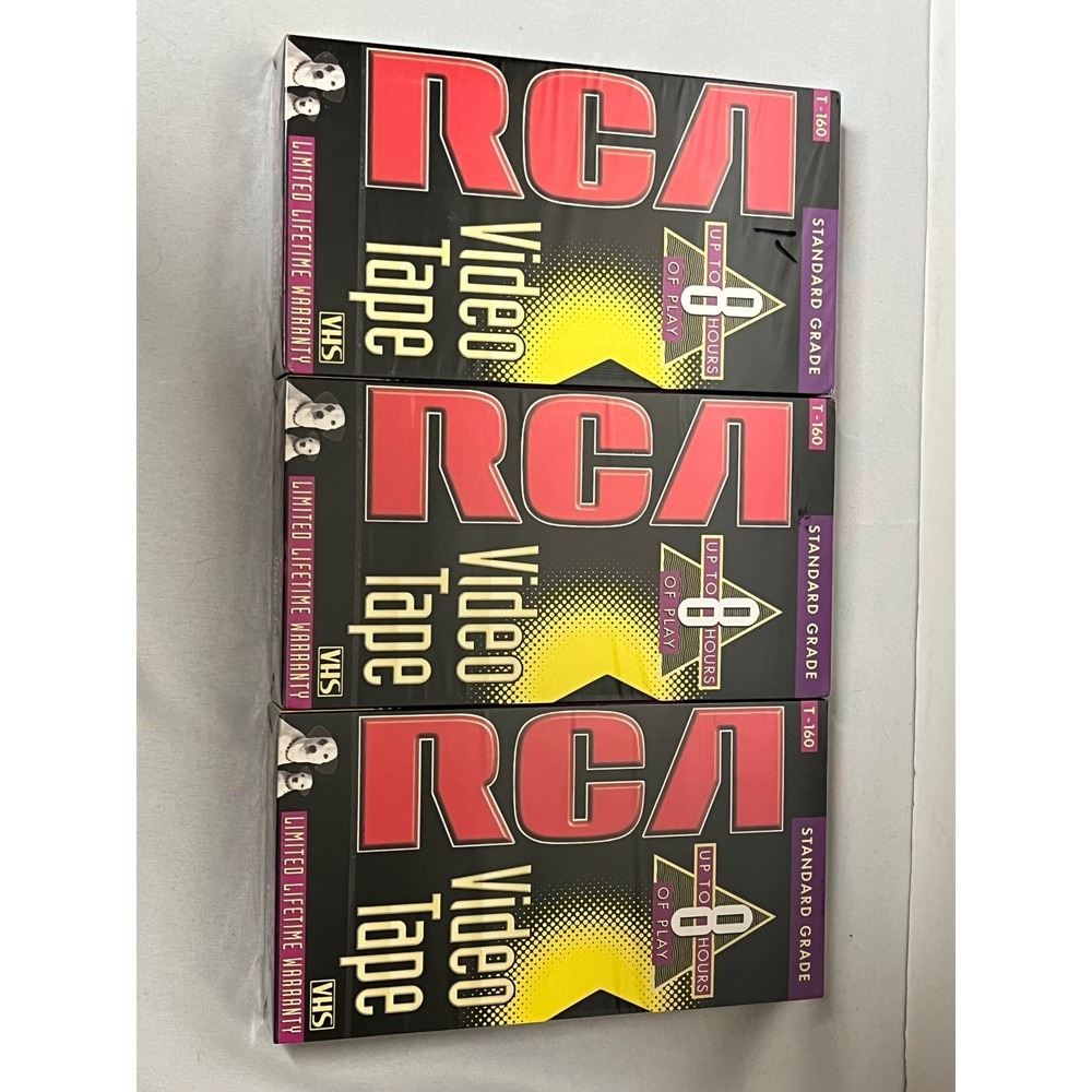 Lot of 3 RCA T-160 Standard Grade VHS Video Tape Blank 8 Hour Recording T160 New